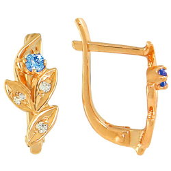 z2-014 Серьги с фианитами. Золото 585.