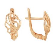 z2-7693 Серьги без вставок. Золото 585.