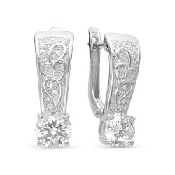 z2-9509 Серьги с фианитами. Серебро 925.