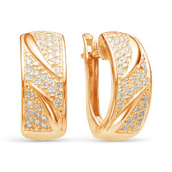 z2-9582 Серьги с фианитами. Золото 585.