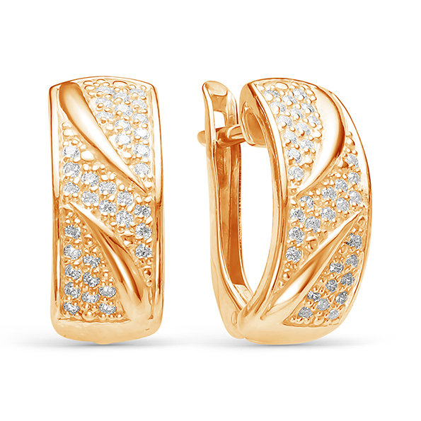 z2-9582 Серьги с фианитами. Золото 585. 