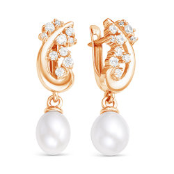 z2-9608 Серьги с жемчугом. Золото 585.