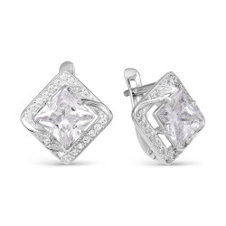 z2-9728 Серьги с фианитами. Серебро 925.