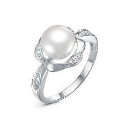 z1-10105 Кольцо с жемчугом. Серебро 925.
