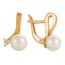 z2-8035 Серьги с жемчугом. Серебро 925. 