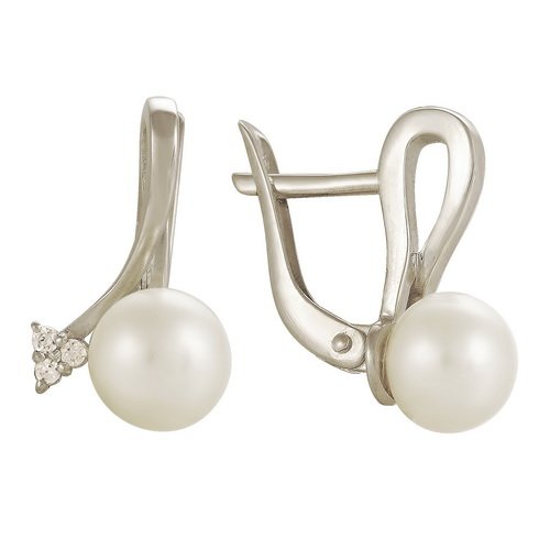 z2-8035 Серьги с жемчугом. Серебро 925. 