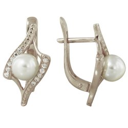 z2-7522 Серьги с жемчугом. Серебро 925.