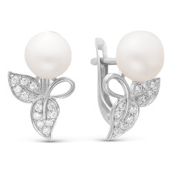 z2-8941 Серьги с жемчугом. Серебро 925.