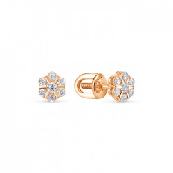z2-10386 Серьги с фианитами. Золото 585.