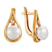 z2-8518 Серьги с жемчугом. Золото 585.