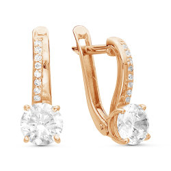 z2-9405 Серьги с фианитами. Золото 585.