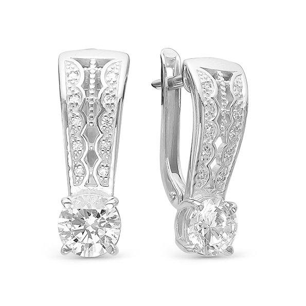 z2-9511 Серьги с фианитами. Серебро 925. 