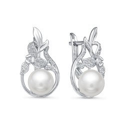 z2-10065 Серьги с жемчугом. Серебро 925.
