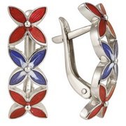 z2-8100-2 Серьги с эмалью. Серебро 925.