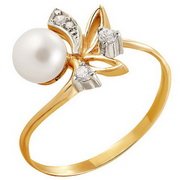 z1-7523 Кольцо с жемчугом. Серебро 925. 