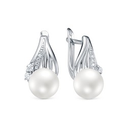 z 2-10222 Серьги с жемчугом. Серебро 925.