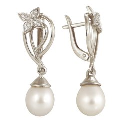 z2-8051 Серьги с жемчугом. Серебро 925.