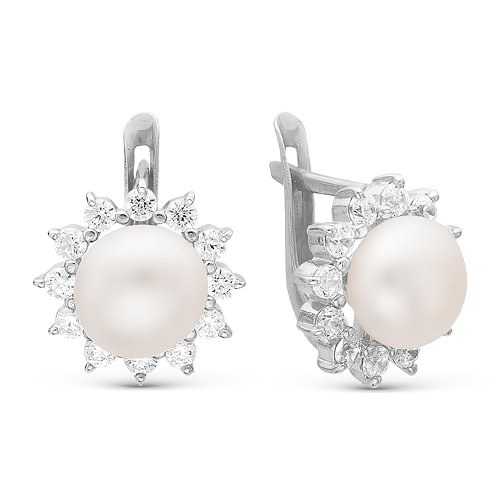 z2-8942 Серьги с жемчугом. Серебро 925. 