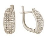 z2-7928 Серьги с бриллиантовой россыпью. Золото 585.