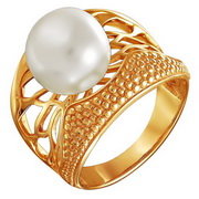 z1-8601 Кольцо с жемчугом. Золото 585.