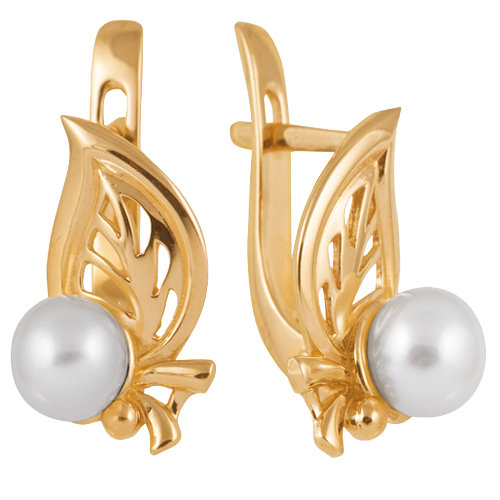 z2-4009 Серьги с жемчугом. Золото 585. 
