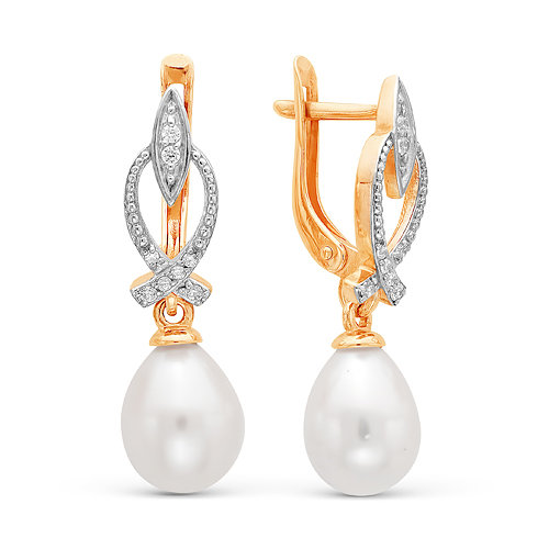 z2-8564 Серьги с жемчугом. Золото 585. 