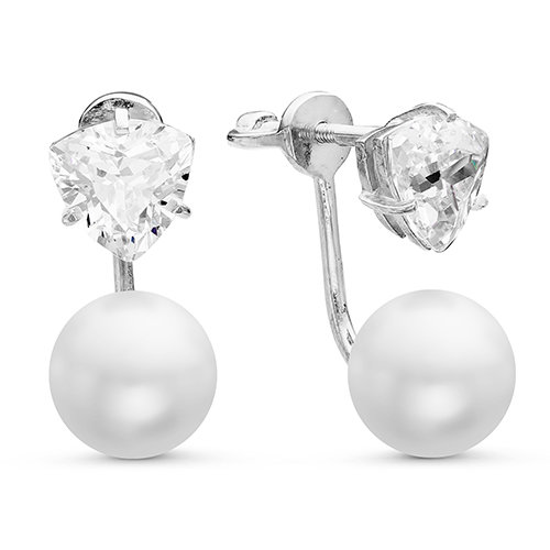 z2-9179 Серьги с жемчугом. Серебро 925. 