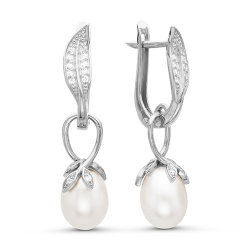 z2-9279 Серьги с жемчугом. Серебро 925.