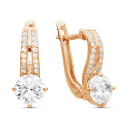 z2-9411 Серьги с фианитами. Золото 585.