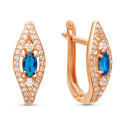 z2-9442 Серьги с полудрагоценными вставками. Золото 585.