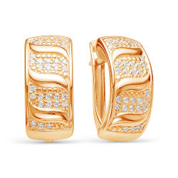 z2-9585 Серьги с фианитами. Золото 585.