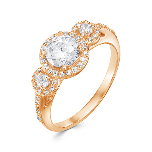 z1-9683 Кольцо с фианитами. Золото 585.  