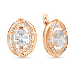 z2-9727 Серьги с фианитами. Золото 585.