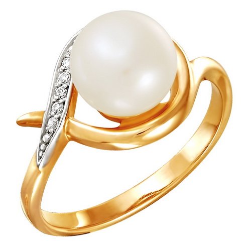 z1-8489 Кольцо с жемчугом. Серебро 925. 