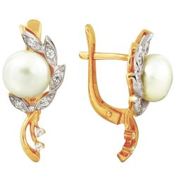 z2-7524 Серьги с жемчугом. Серебро 925.