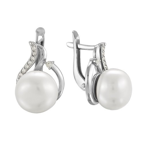 z2-8546 Серьги с жемчугом. Серебро 925. 