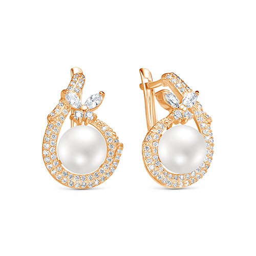 z2-10166 Серьги с жемчугом. Золото 585. 