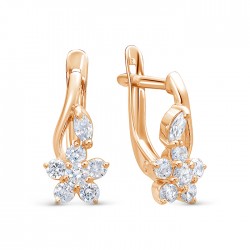 z2-10544 Серьги с фианитами. Золото 585.