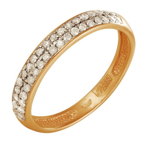 z1-7919 Кольцо с бриллиантовой россыпью. Золото 585. 