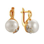 z2-8602 Серьги с жемчугом. Золото 585.