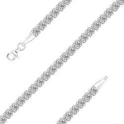 z6-076r0,6-1 Цепь.Ручное плетение Роза. Серебро 925 пробы