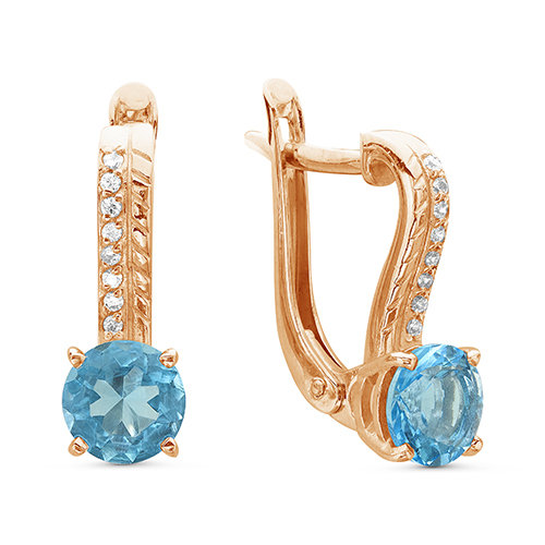 z2-9408 Серьги с фианитами. Золото 585. 