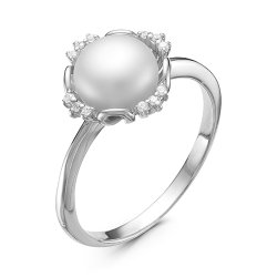 z1-9427 Кольцо с жемчугом. Серебро 925.