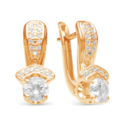 z2-9561 Серьги с фианитами. Золото 585.