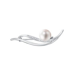 z7-069 Брошь с жемчугом. Серебро 925.