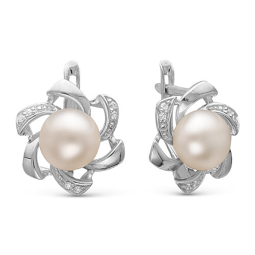 z2-8926 Серьги с жемчугом. Серебро 925. 