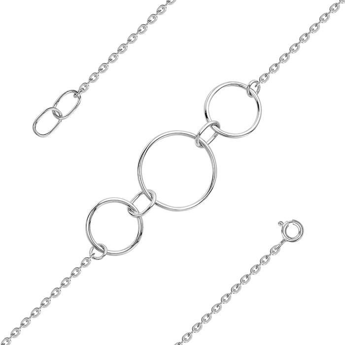 z8-117 Серебряные браслеты с кольцами диаметром 10мм и 15мм. 