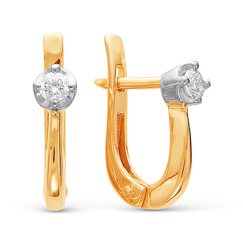 z2-8778 Серьги с бриллиантами. Золото 585. 