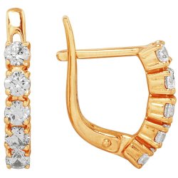 z2-035 Серьги с фианитами. Золото 585.