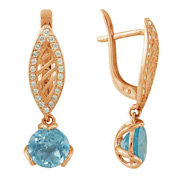 z2-7712 Серьги с полудрагоценными вставками. Золото 585.